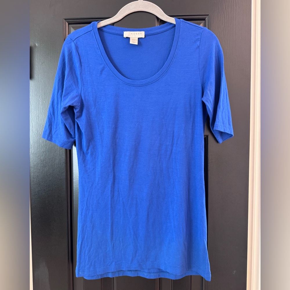 Kenar Women's Royal Blue Short Sleeve Fitted Tee